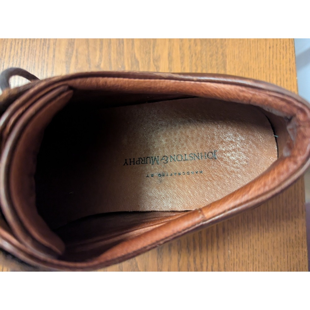 Johnston & Murphy Sz 9.5 Oxford Brown Leather Men Lace Up ‎ Medium - Picture 10 of 10
